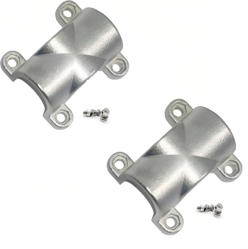 keehui Marine Grade 316 Steel Stainless Tube Mount handrail Cross Tube Clamp for 1inch Tube (2SETS) - Image 1